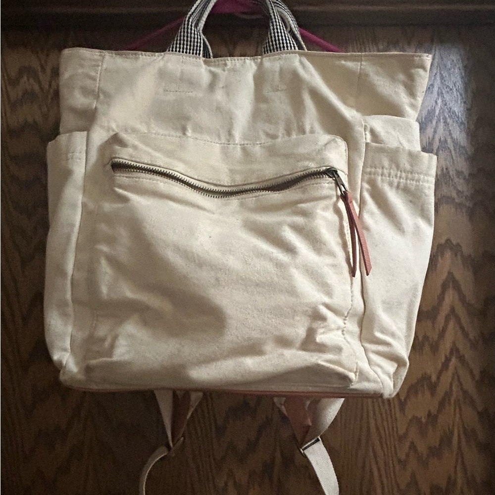 Cream Canvas Backpack